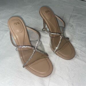 Zara Women's Rhinestone Strappy Heels